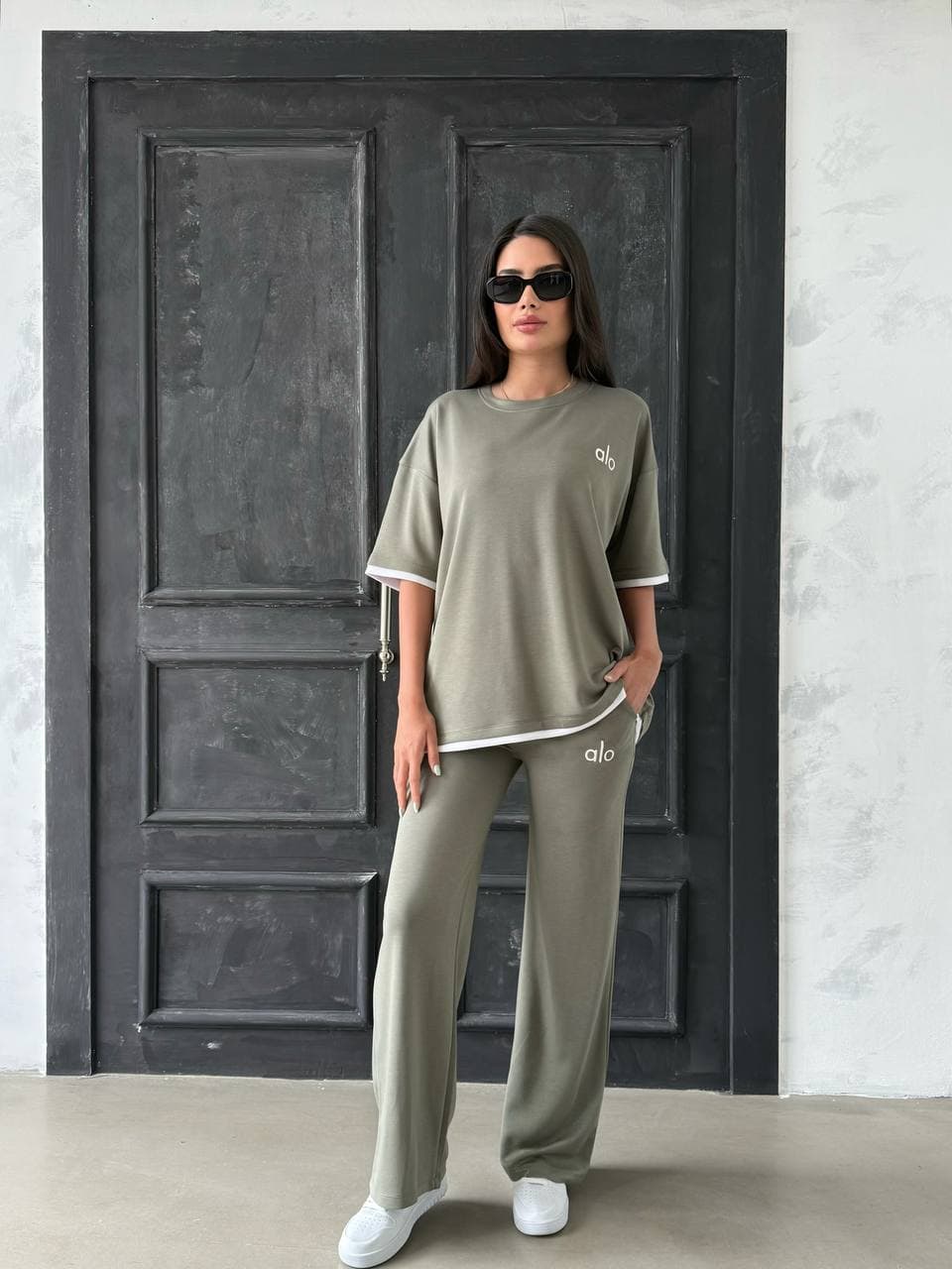 Embroidered Crop Top & Pants Set