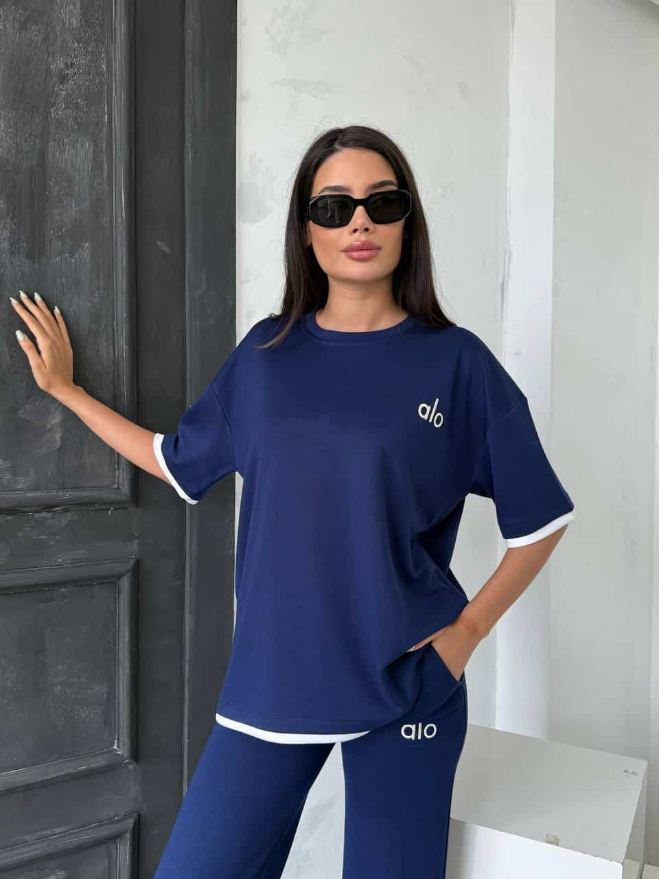 Embroidered Crop Top & Pants Set